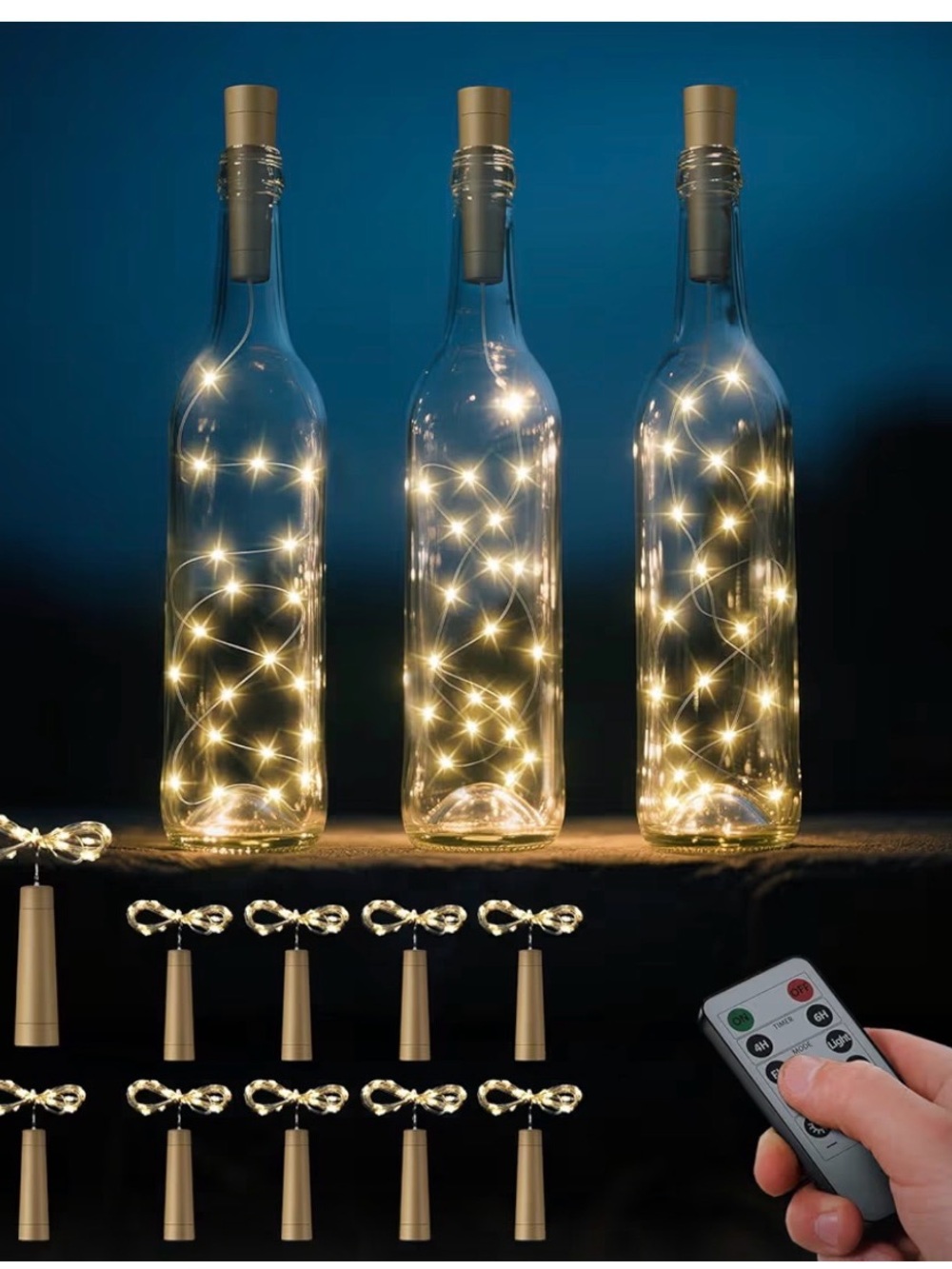 ⭐️ FREE ⭐️ add on - LED Wine Bottle Lights  - Warm White